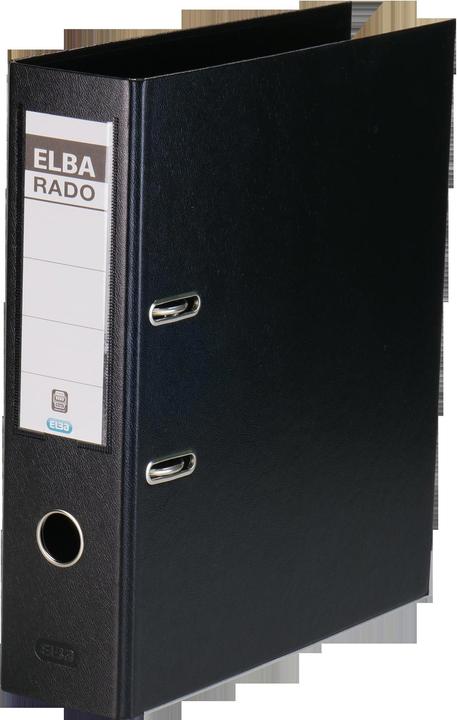 Produktbild Elba Ordner rado plast, Rückenbreite: 80 mm, schwarz DIN A4, Einband aussen/innen PVC, mit auswechsrem (A4, 80 mm, 1 Stück)