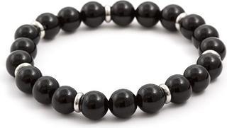 Beneto Bead bracelet made ofack onyx MINK25 - Length: 19 cm (19 cm, Lava Stein, Howit)