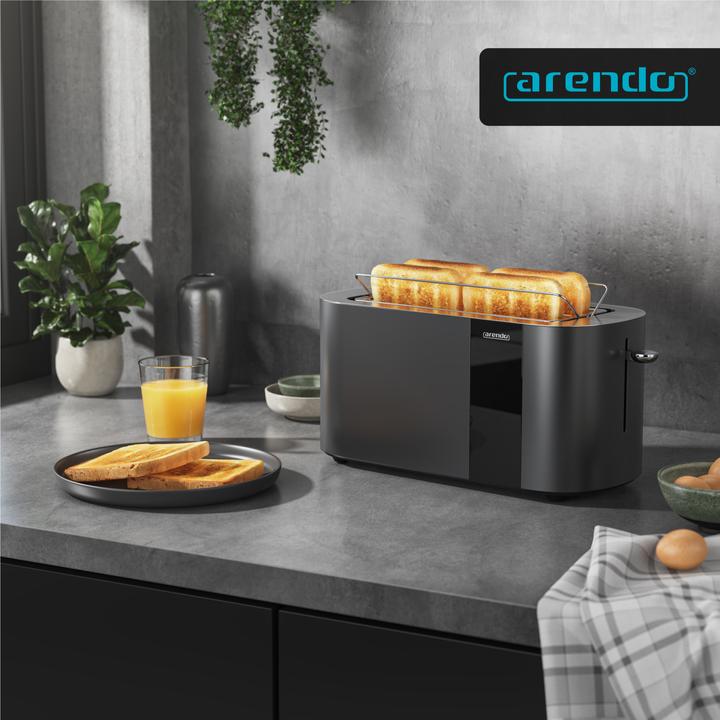 Produktbild Arendo Toaster Edelstahl 4 Scheiben Langschlitz, Touch Display, Bräunungsgrad & Restzeitanzeige, 1500 W (EU-Stecker)