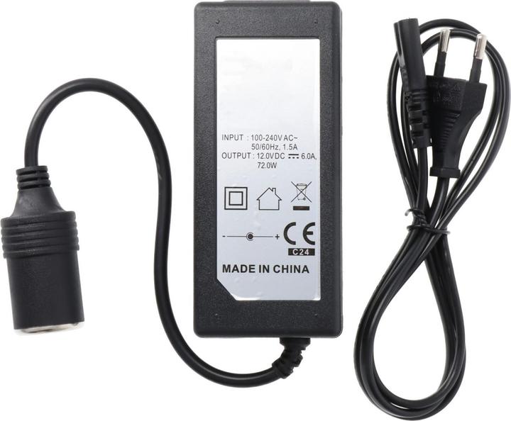 Actual product image AccuCell Spannungswandler 12 Volt Kühlboxen, 100-240V AC auf 12V DC mit Zigarettenanzünder