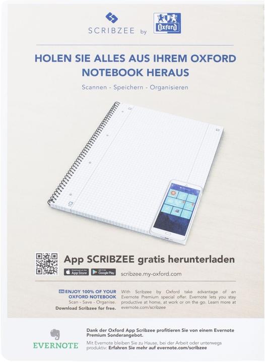 Produktbild Oxford Collegeblock (A4+, Kariert, Harter Einband)