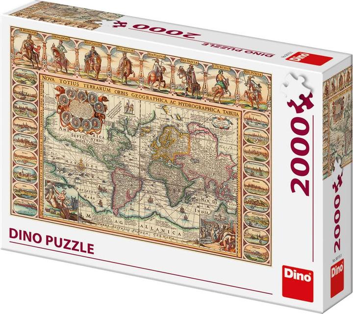 Actual product image Dino Puzzle 2000 pieces Antique World Map (2000 pieces)