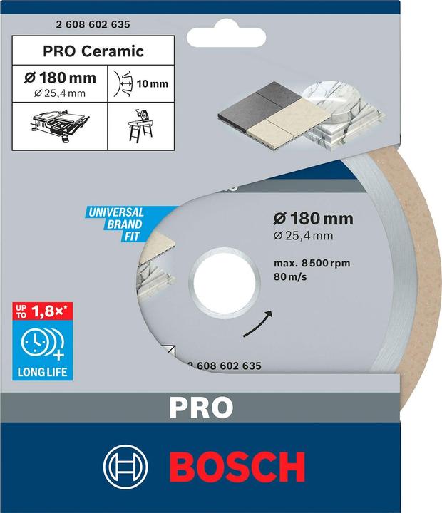 Actual product image Bosch Professional Zubehör PRO Ceramic diamond cutting disc, 180 x 25.4 mm