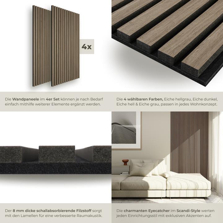 Actual product image tectake Acoustic Panel Set Sonic Wall - sound-absorbing felt, size adjustable (4 pcs.)