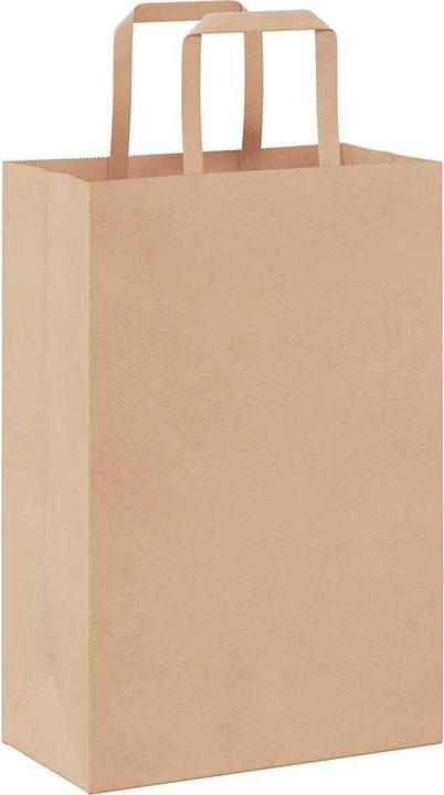 Produktbild VidaXL Kraftpapiertüten 50 Stk. mit Henkel Braun 21x11x31 cm Papiertüte (Geschenktüte, 50 x)