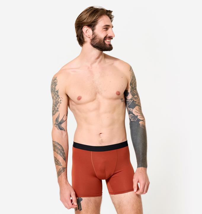 Produktbild Decathlon Boxershorts Herren Mikrofaser atmungsaktiv 3er-Pack - blau/rot (L)