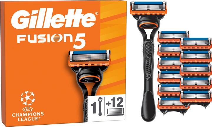Produktbild Gillette Fusion5 Systemklingen 12er + Handstück "UEFA Champions League" Online Versandvariante (1 x)
