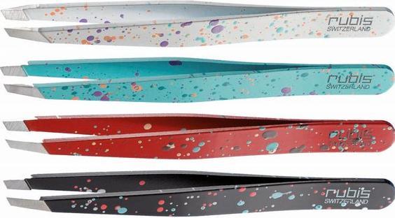 Immagine prodotto Rubis Pinzette Actionpainting schräg, weiss, Inox
