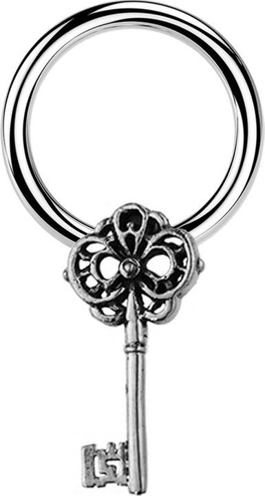 Star Piercing Micro Closure Ring silber Schlüssel silber (Messing, Chirurgenstahl 316L)