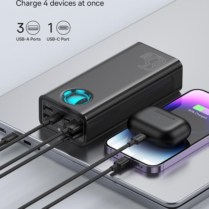 Actual product image Baseus Amblight Digital Display, 26800mAh, 65W, QC + PD, black (26800 mAh, 65 W)