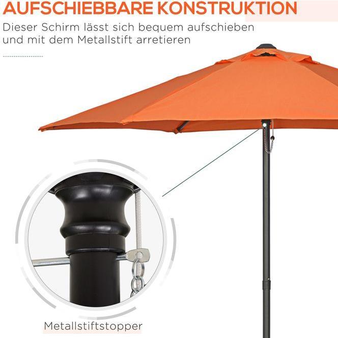 Produktbild Swisshandel24 Sonnenschirm Ø196 cm, Drehbar, Knickfunktion, sechseckig, Orange