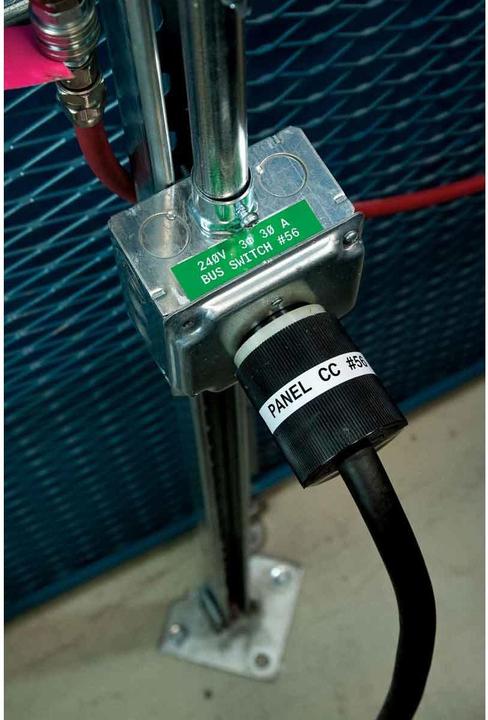 Actual product image Brady M21-500-595-GN-WT, vinyl, white on green, 12.7mm x 6.4m, permanent, continuous (1.27 cm)