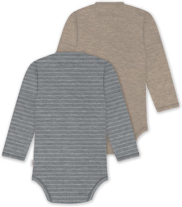 Image du produit Normani Lot de 2 Body bébé bio manches longues Body à langer en laine mérinos garçon et fille - 9353 (80)