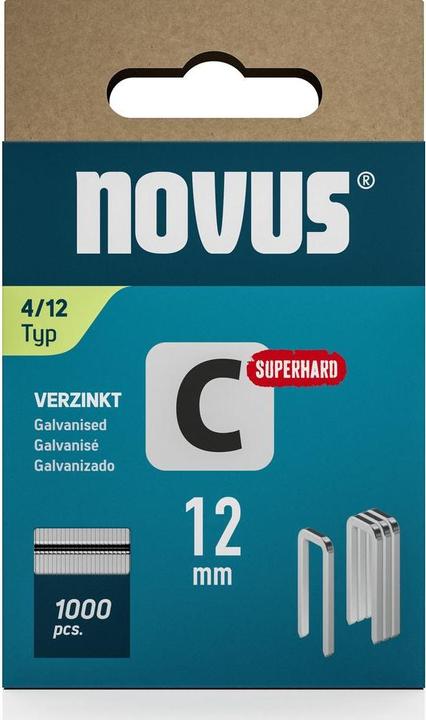Produktbild Novus Schmalrückenklammern C 4 12mm 1000 Stk.