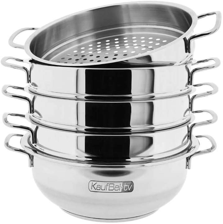 Produktbild BEM 6-tlg Set Dampfkocher (28 cm, Dampfkochtopf, Edelstahl)