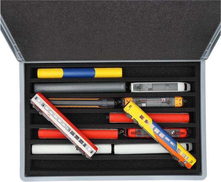Produktbild Feldherr EB21SET - Eurobehälter für Modelleisenbahnen, Loks und Fahrzeuge - 7 Stege für Spur H0 - s (Kunststoff)