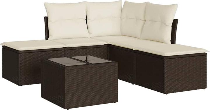 Produktbild VidaXL Gartenmöbel Sofa Garnitur Lounge Sitzgruppe 6-tlg. Braun Poly Rattan