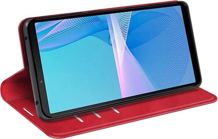 Produktbild Cover-Discount Sony Xperia 10 IV - Stand Flip Case Hülle rot (Sony Xperia 10 IV)