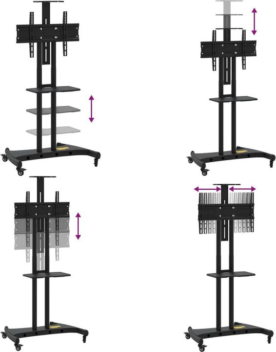 Image du produit VidaXL Support TV sur roulettes (Divers, 70", 60 kg)