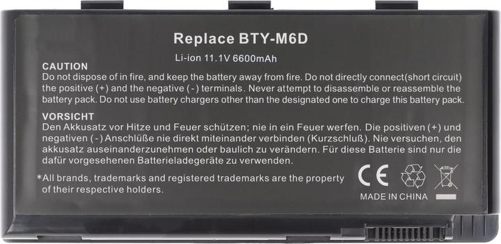 Immagine prodotto Medion Batteria BTY-M6D, MD97625, MD97654, Erazer X6813, MSI E6603 (6 Celle, 6600 mAh)