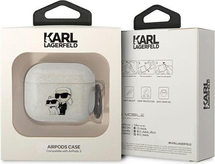 Produktbild Karl Lagerfeld KLA3HNKCTGT Airpods 3 cover transparent Gliter Karl&Choupette (Kopfhörer Hülle)