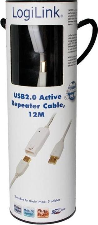 Produktbild LogiLink USB 2.0 Verlängerungskabel (12 m, USB 2.0, 2.50 W)