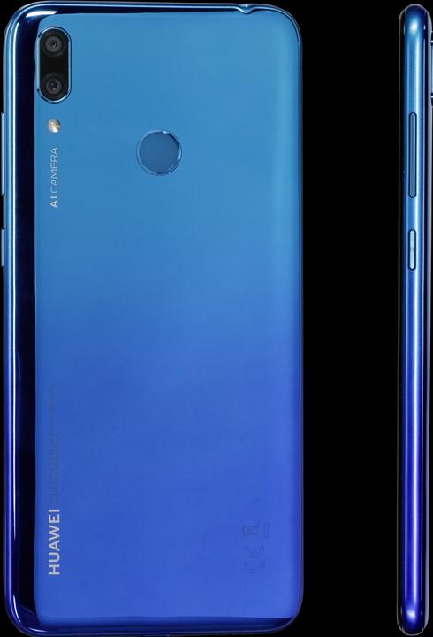Actual product image Huawei Y7 2019 aurora blue (32 GB, Aurora Blue, 6.26", Hybrid Dual SIM, 13 Mpx, 4G)