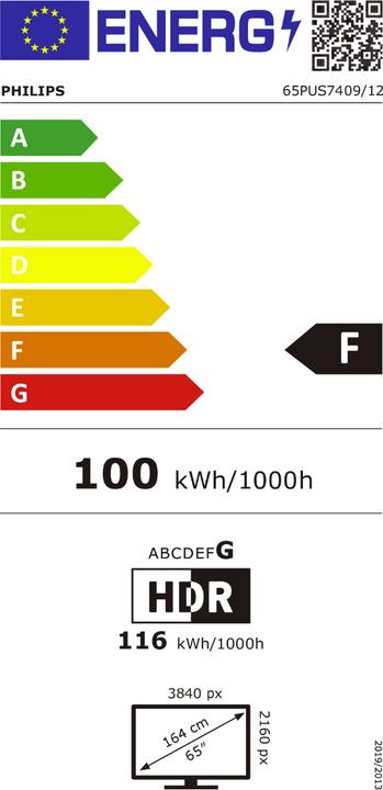 Energy Label Philips UHD TV 65PUS740912 (65", LED, 4K)