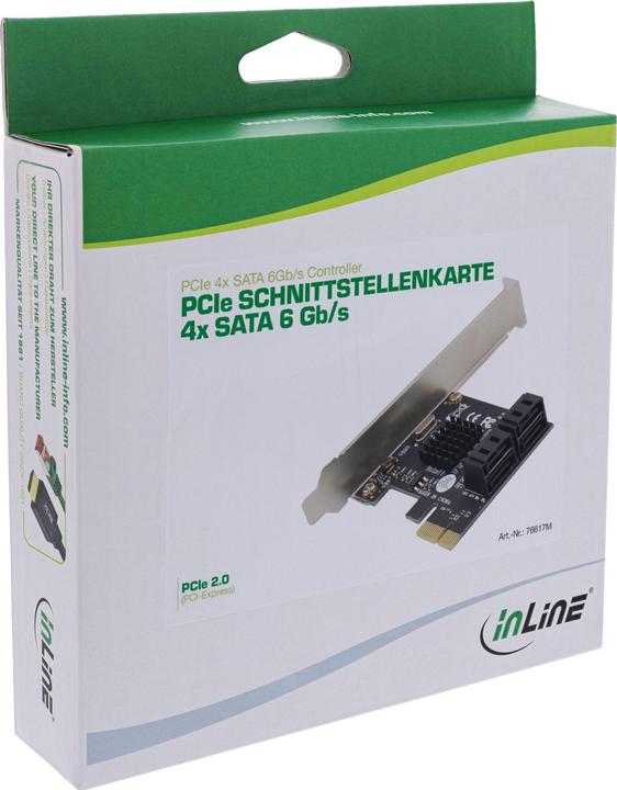 Image du produit InLine Carte d'interface, 4x SATA 6Gb/s, avec 4x SATA, PCIe 2.0 (PCI-Express)