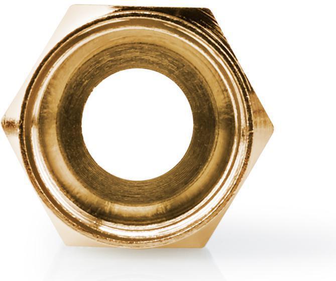 Produktbild Nedis F-Stecker gerade Stecker Vergoldet 75 Ohm Twist-on Kabeleingangsdurchmesser: 5.5 mm Kupfer Met (Antennenkabel)