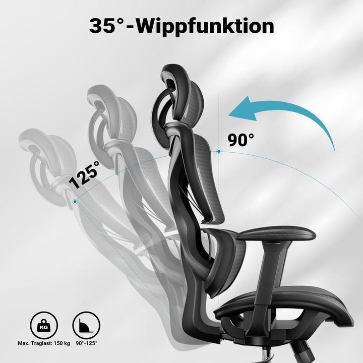 Immagine prodotto Wiltec Sedia da ufficio ergonomica