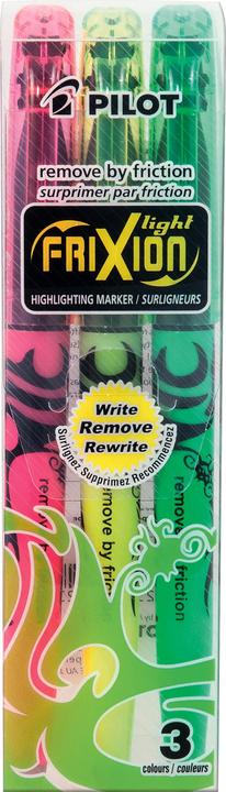 Immagine prodotto Pilot Evidenziatore Frixion, larghezza della linea 3,8 mm, cancellabile, set di 3 o set di 12 (colore assortito, 3.80 mm, 3 x)
