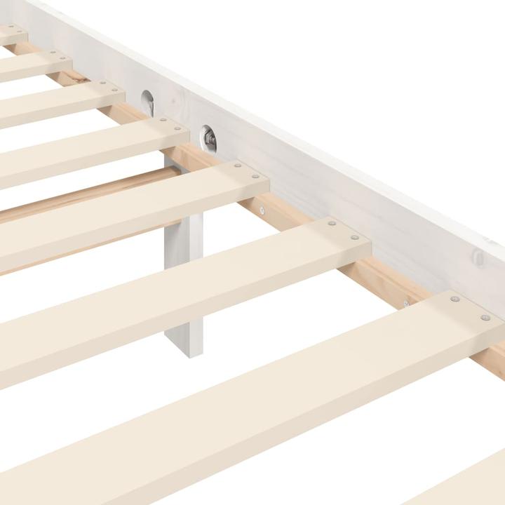Produktbild VidaXL Massivholzbett mit Kopfteil Weiss 100x200 cm (100 x 200 cm)