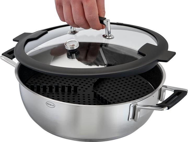 Actual product image Rösle Dampfgarer SILENCE PRO Stahlgrau (28 cm, Steam cooker, Stainless steel)