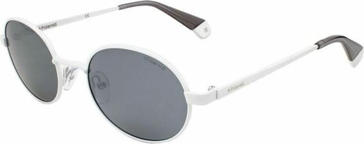 Polaroid sonnenbrille 6066/S unisex kat. 3 rund edelstahl weiss/grau