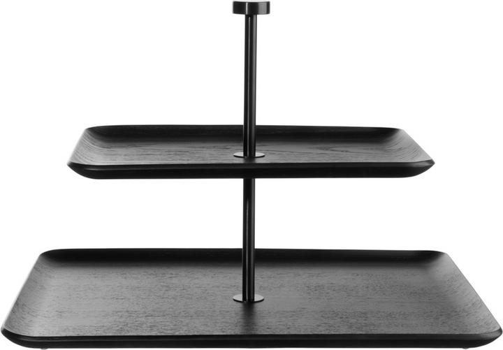 Produktbild ASA Selection wood schwarz Etagere 2-stufig rechteckig 25cm
