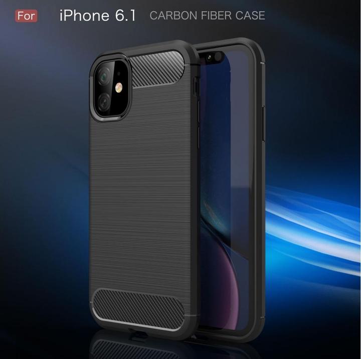 Image du produit Screenguard Apple iPhone 11 Étui en carbone brossé TPU souple (Apple iPhone 11)