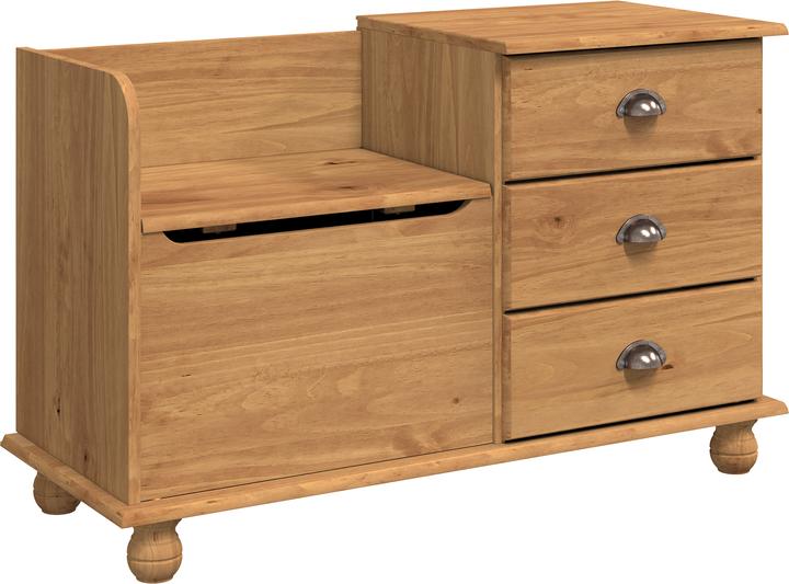 Immagine prodotto VidaXL Panca da ingresso "ASKIM" marrone miele 100x39x62 cm in legno di pino massiccio (100 cm)