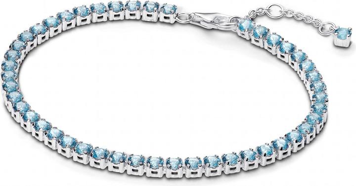 Pandora Bracelet Tennis Bleu Clair Pétillant (18 cm, Argent 925)