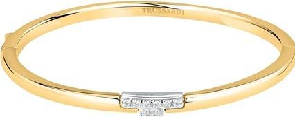 Trussardi Solid gold-plated bracelet with zirconia T-Logo TJAXC18