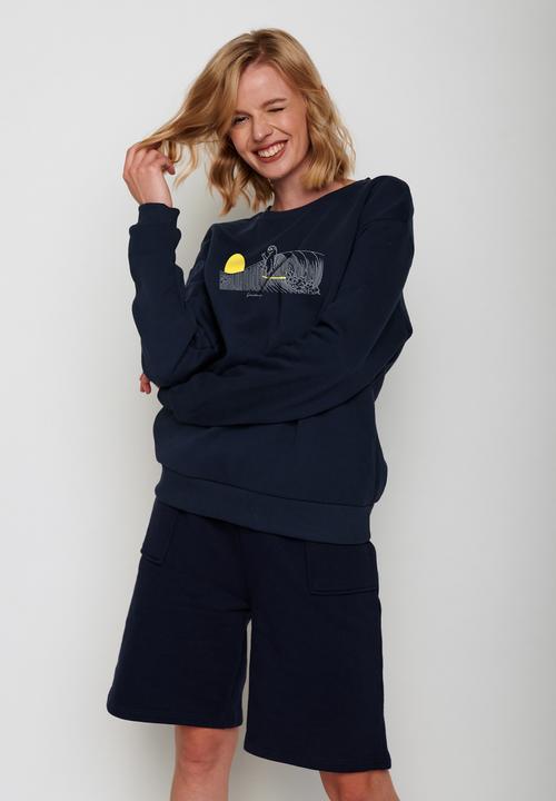 Actual product image Greenbomb Women's Animal Sloth Waves Canty Pullover (S)