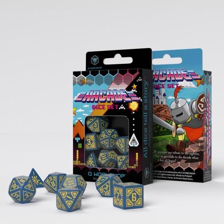 Produktbild Q Workshop SARC1E - Arcade blau und gelb Würfel Set (7 Teile)