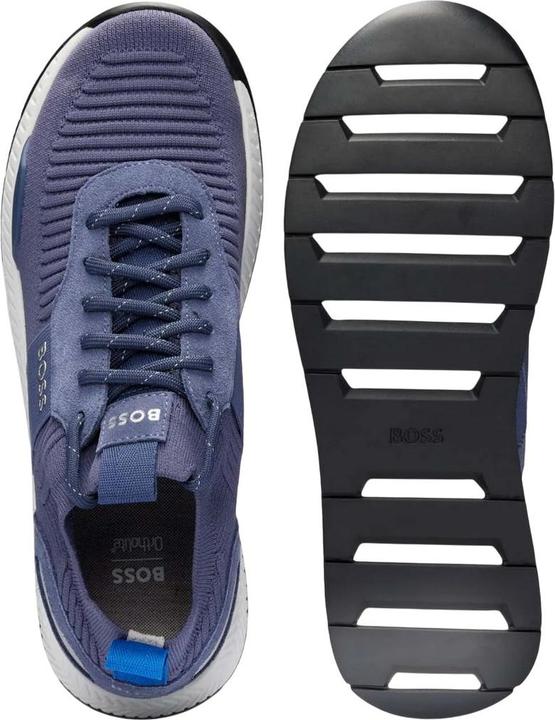 Actual product image BOSS Mens Titanium Suede Panel Running Trainers (39.5)
