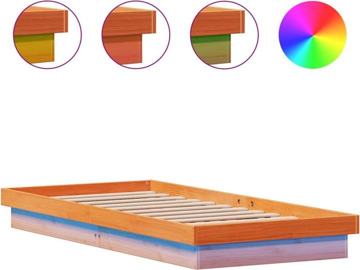 Produktbild VidaXL Bett mit LED-Beleuchtung Kiefer (120 x 190 cm)