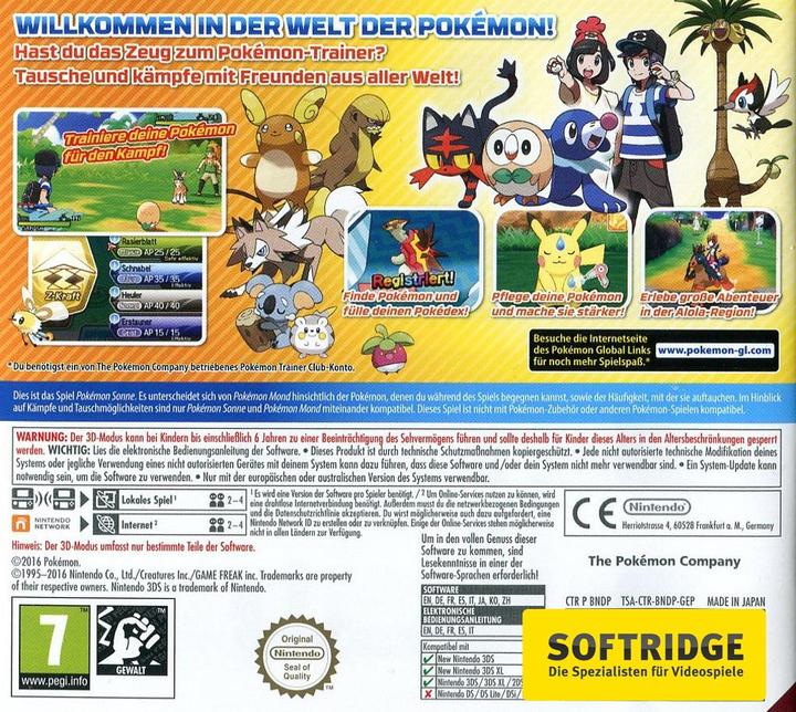 Immagine prodotto Nintendo Pokémon Sole (3DS, EN)