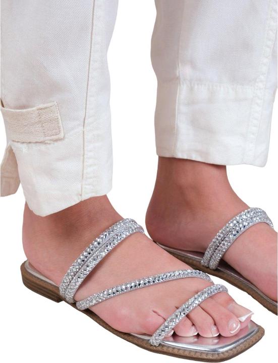 Actual product image Where's That From Womens/Ladies Dream Diamante Strappy Flat Sandals (36)