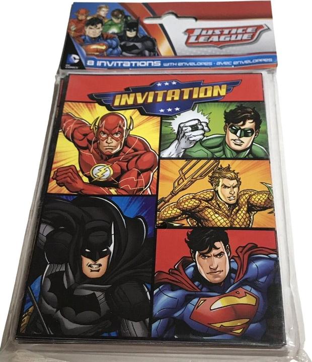 Actual product image Justice League Invitations (Pack of 8) (8 pcs.)