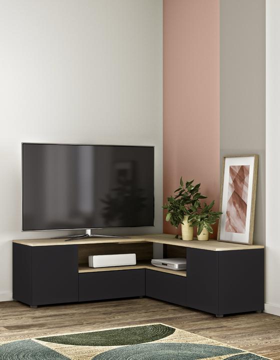 Image du produit Temahome Angle TV Stand black and oak (40 x 46 cm)