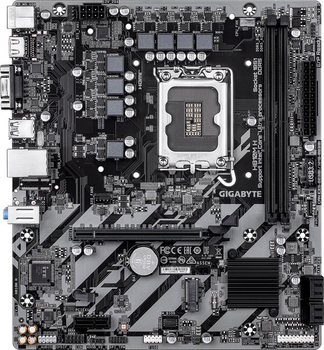 Produktbild Gigabyte H810M H mATX Mainboard Sockel 1851 VGA/HDMI (LGA 1851, Intel H810, mATX)