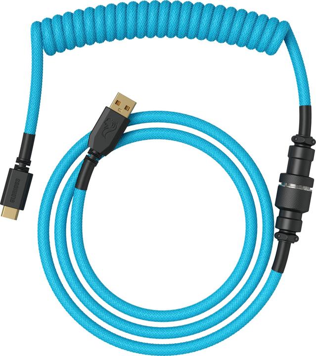 Produktbild Glorious PC Gaming Race Coiled Cable Electric Blue, USB-C auf USB-A Spiralkabel
